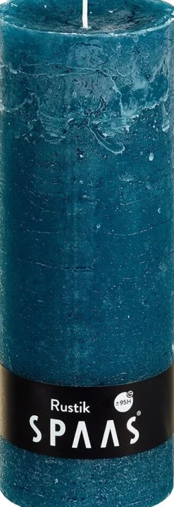 New Spaas Stumpenkerze Rustic blau-grün D 6,8 cm H 19 cm Stumpenkerzen