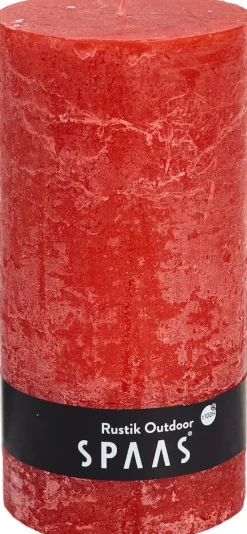 Hot Spaas Stumpenkerze Rustic rot D 10 cm H 20 cm Stumpenkerzen