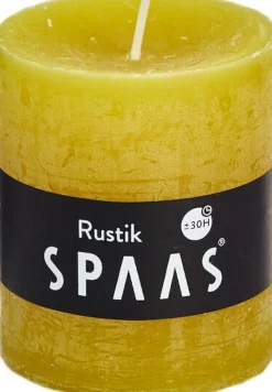 New Spaas Stumpenkerze Rustic gelb D 7 cm H 8 cm Stumpenkerzen