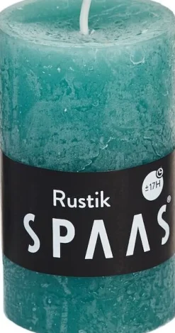 Discount Spaas Stumpenkerze Rustic türkis D 4,8 cm H 8 cm Stumpenkerzen