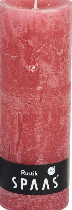 Clearance Spaas Stumpenkerze Rustic hellrosa D 6,8 cm H 19 cm Stumpenkerzen