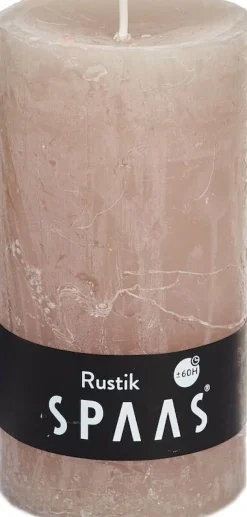 Online Spaas Stumpenkerze Rustic beige D 7 cm H 13 cm Stumpenkerzen