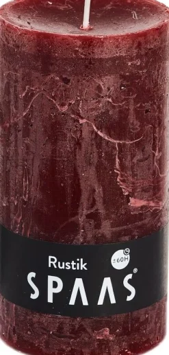 Outlet Spaas Stumpenkerze Rustic weinrot D 7 cm H 13 cm Stumpenkerzen