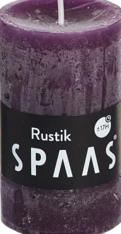 Online Spaas Stumpenkerze Rustic violett D 4,8 cm H 8 cm Stumpenkerzen