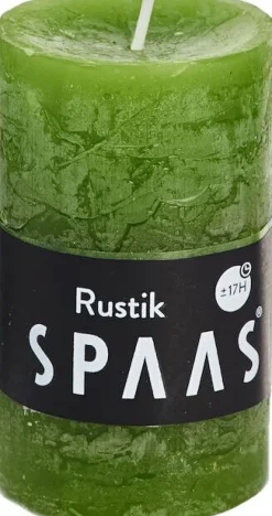 Best Spaas Stumpenkerze Rustic olivgrün D 4,8 cm H 8 cm Stumpenkerzen