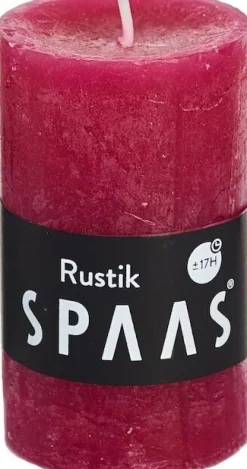 New Spaas Stumpenkerze Rustic rot D 4,8 cm H 8 cm Stumpenkerzen