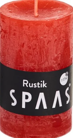 Outlet Spaas Stumpenkerze Rustic rot D 4,8 cm H 8 cm Stumpenkerzen