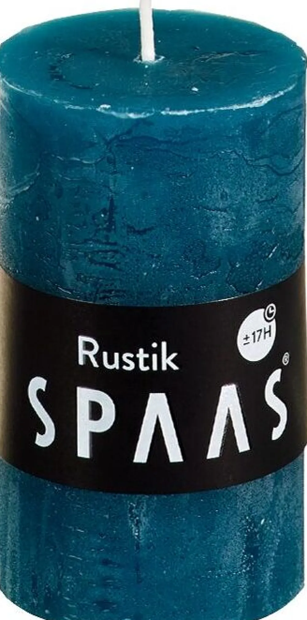 Best Spaas Stumpenkerze Rustic blau-grün D 4,8 cm H 8 cm Stumpenkerzen