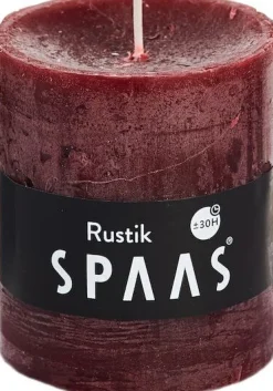 Best Spaas Stumpenkerze Rustic weinrot D 7 cm H 8 cm Stumpenkerzen