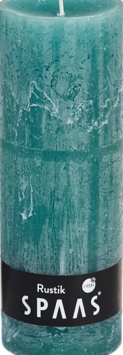 Online Spaas Stumpenkerze Rustic türkis D 6,8 cm H 19 cm Stumpenkerzen
