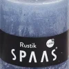 Outlet Spaas Stumpenkerze Rustic grau-blau D 7 cm H 8 cm Stumpenkerzen