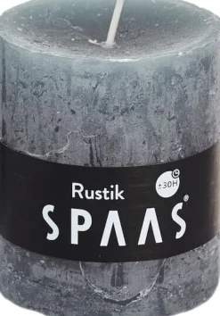 Online Spaas Stumpenkerze Rustic grau D 7 cm H 8 cm Stumpenkerzen