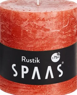 Discount Spaas Stumpenkerze Rustic orange D 10 cm H 10 cm Stumpenkerzen