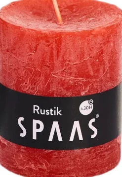 Online Spaas Stumpenkerze Rustic rot D 7 cm H 8 cm Stumpenkerzen