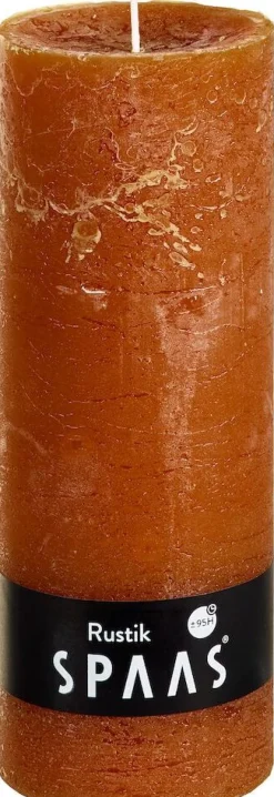 Discount Spaas Stumpenkerze Rustic zimtbraun D 6,8 cm H 19 cm Stumpenkerzen