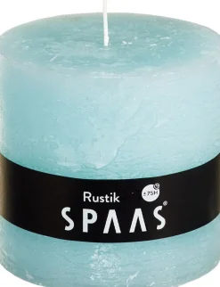 New Spaas Stumpenkerze Rustic blau D 10 cm H 10 cm Stumpenkerzen