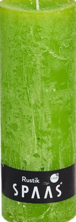 New Spaas Stumpenkerze Rustic hellgrün D 6,8 cm H 19 cm Stumpenkerzen