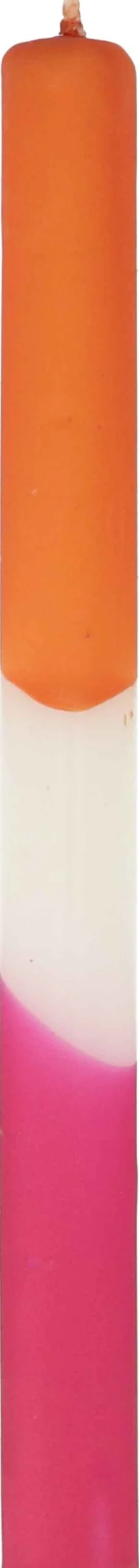 Stabkerze Duo Dip Dinner orange / rosa 10 Std. D 2 H 25 cm Stabkerzen