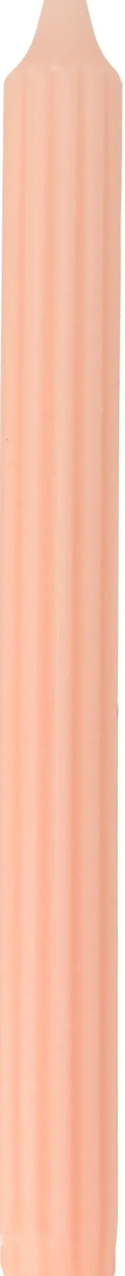Online Stabkerze Ribbed hellrosa 7 Std. D 2,2 H 24 cm Stabkerzen