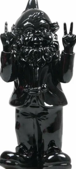 Clearance Stoobz Design Gartenzwerg Peace schwarz 11 x 13 x 31 cm Gartenzwerge & -Figuren