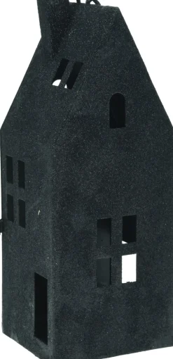 Clearance Teelichthalter Haus schwarz 12 x 10 x 31 cm Teelichthalter