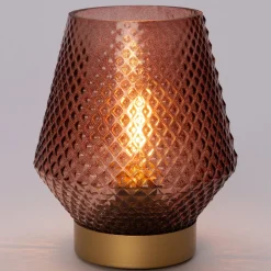 New Tischleuchte bordeaux D 12 H 17 cm Tischleuchten