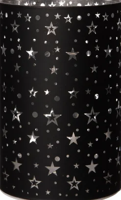 New Tischleuchte schwarz Sterne D 10 H 15 cm Weihnachtsleuchten