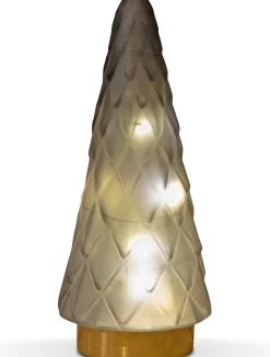 New Tischleuchte Weihnachtsbaum grau mit 10 LEDs warmweiß D 10,5 H 24,5 cm Weihnachtsfiguren & -Objekte|Weihnachtsleuchten