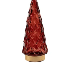Online Tischleuchte Weihnachtsbaum bordeaux mit 10 LEDs warmweiß D 10,5 H 24,5 cm Weihnachtsfiguren & -Objekte|Weihnachtsleuchten