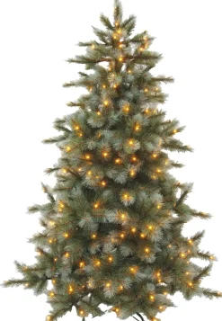 Outlet Triumph Tree künstlicher Weihnachtsbaum Wyoming blau mit 384 Lampen warmweiß D 145 H 215 cm Künstliche Weihnachtsbäume