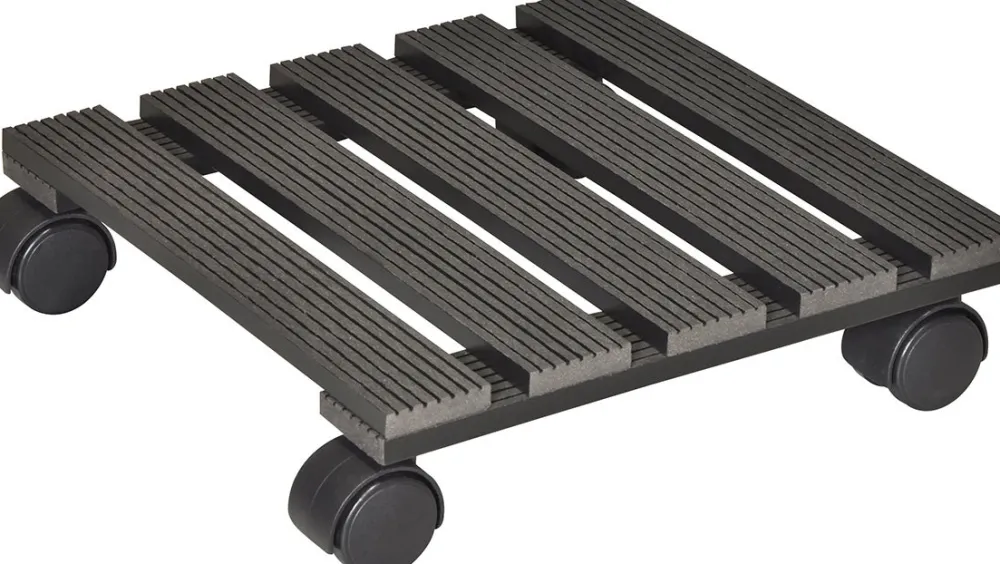 Hot Trolley Pflanzenroller WPC 29 x 29 x 8,3 cm anthrazit Pflanzenroller