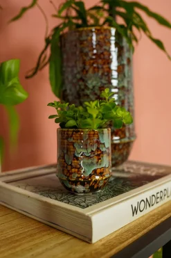 Clearance TS Blumentopf Noud braun / mint D 26 H 22 cm Blumentöpfe|Blumentöpfe & Pflanzgefäße