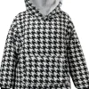 Outlet Unique Living Deckenpulli mit Kapuze Hahnentritt zwart/wit onesize Pullover
