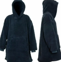 Hot Unique Living Hoodie Deckenpulli mit Kapuze Teddy blau onesize Pullover