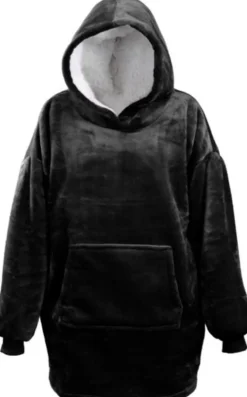 Best Unique Living Hoodie Deckenpulli mit Kapuze schwarz onesize Pullover