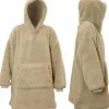 Clearance Unique Living Hoodie Deckenpulli mit Kapuze Teddy grau onesize Pullover
