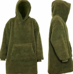 Clearance Unique Living Hoodie Deckenpulli mit Kapuze Teddy grün onesize Pullover