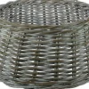 Clearance Van der Leeden Korb für Weihnachtsbaum Rattan D 60 H 26 cm grau / weiß Weihnachtsbaumdecken & -Körbe