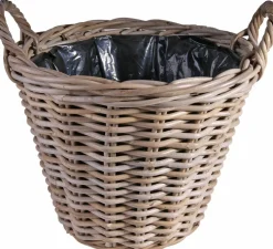 Discount Van der Leeden Pflanzkorb hoch mit Henkeln D 25 cm H 19 cm Pflanzkörbe|Pflanzkörbe