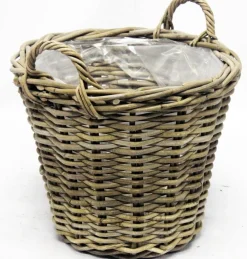 New Van der Leeden Pflanzkorb hoch mit Henkeln D 42 cm H 32 cm Pflanzkörbe|Blumentöpfe & Pflanzgefäße