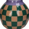 Sale Vase Artistic Strikes orange / grün D 22 H 22 cm Vasen & Krüge|Blumentöpfe & Pflanzgefäße