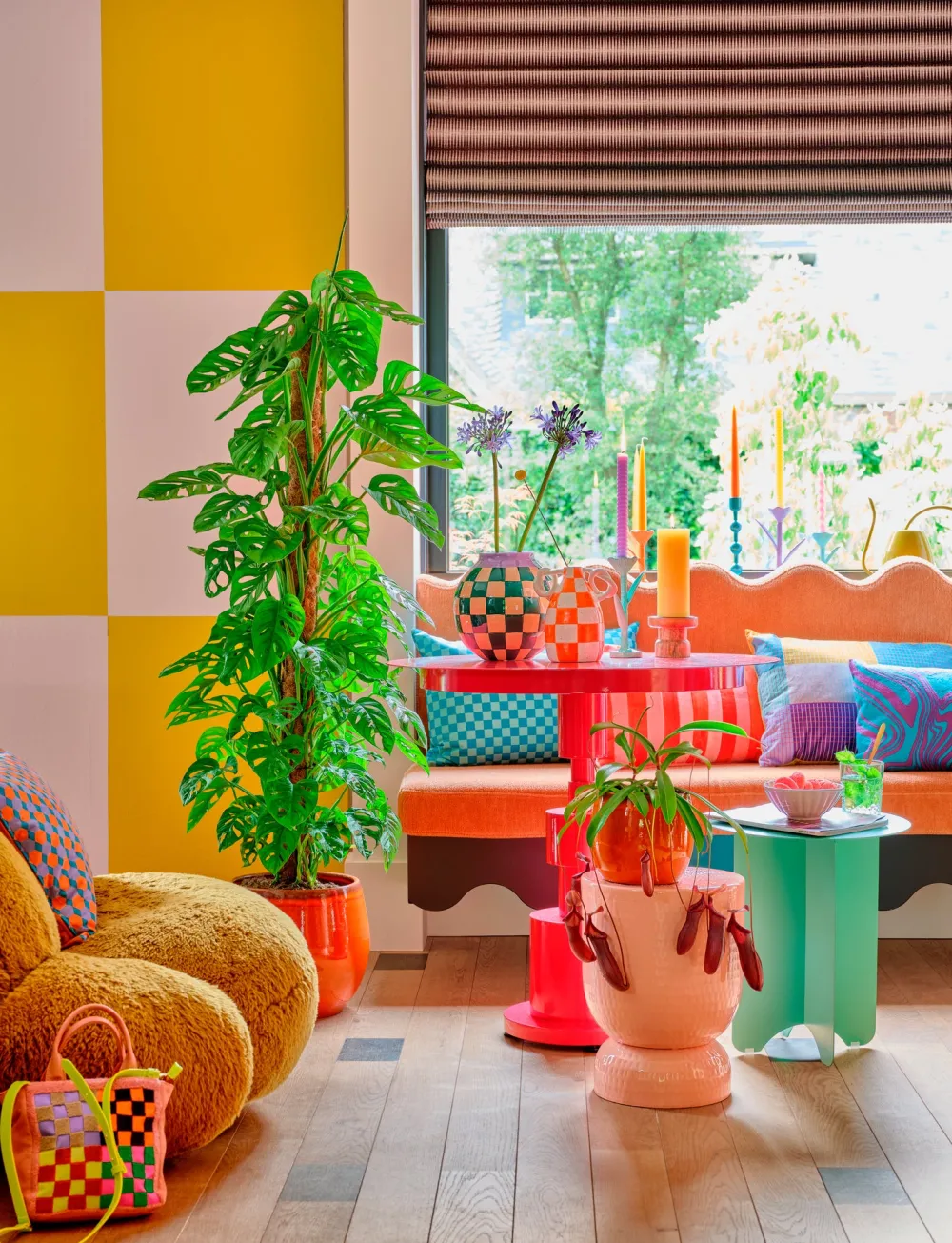 Sale Vase Artistic Strikes orange / grün D 22 H 22 cm Vasen & Krüge|Blumentöpfe & Pflanzgefäße