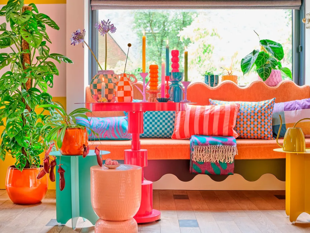 Sale Vase Artistic Strikes orange / grün D 22 H 22 cm Vasen & Krüge|Blumentöpfe & Pflanzgefäße