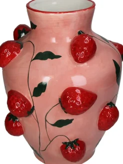 New Vase Fruity Fiesta Erdbeere rosa / rot D 25,3 H 30,3 cm Blumentöpfe & Pflanzgefäße|Vasen & Krüge