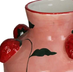 New Vase Fruity Fiesta Erdbeere rosa / rot D 25,3 H 30,3 cm Blumentöpfe & Pflanzgefäße|Vasen & Krüge