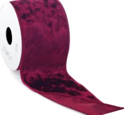 Hot Vivant Weihnachtsband Velvet bordeaux 300 x 7 cm Weihnachtsschleifen Und -Bänder