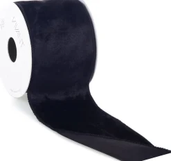New Vivant Weihnachtsband Velvet schwarz 300 x 7 cm Weihnachtsschleifen Und -Bänder