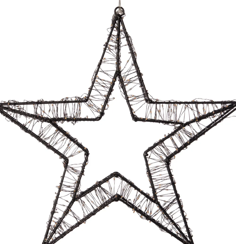 Online Weihnachtsanhänger 3D Stern schwarz mit 1200 LEDs wit D 56 H 5 cm Weihnachtssterne|Weihnachtsfiguren (Außen)