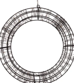 Best Weihnachtsanhänger Kranz schwarz mit 800 LEDs warmweiß D 36 cm Weihnachtsfiguren (Außen)