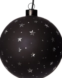 Outlet Weihnachtsanhänger Kugel Sterne mit LED Beleuchtung warmweiß D 10 cm Weihnachtsdeko Zum Aufhängen